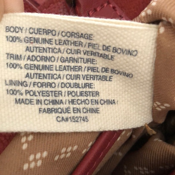 Lucky Brand Red leather Fringe Bucket Bag with crossbody strap Tribal Pattern - Picture 11 of 14